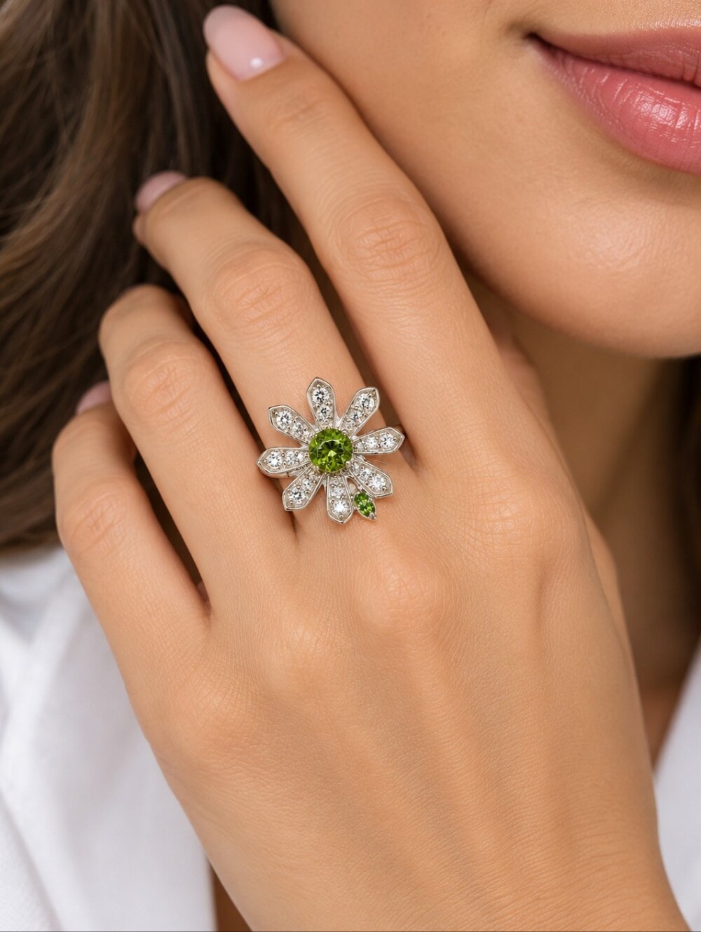 SALE! Peridot multi gemstone ring